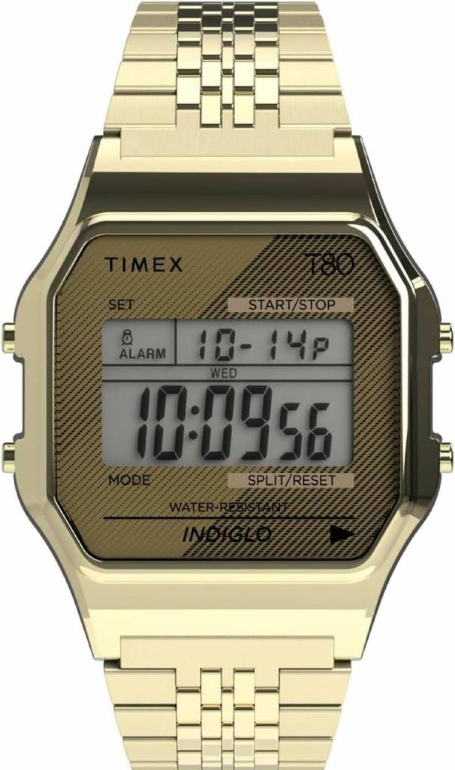 Timex T80 34mm Stainless Steel Digital Watch - Retro Classic Unisex Wristwatch