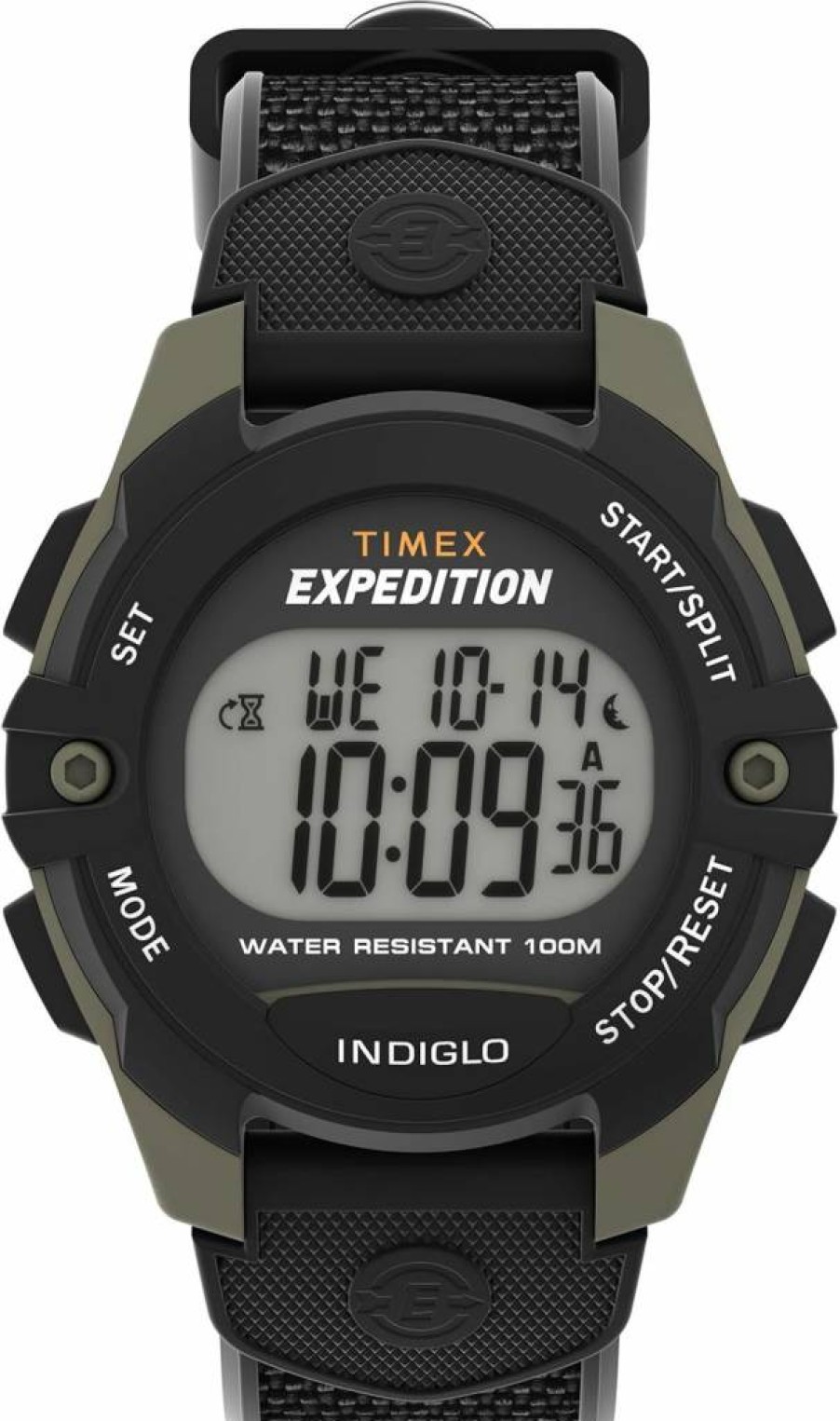 Timex Men's Expedition Digital Watch - 41mm Green Case, Black Strap, Water-Resistant