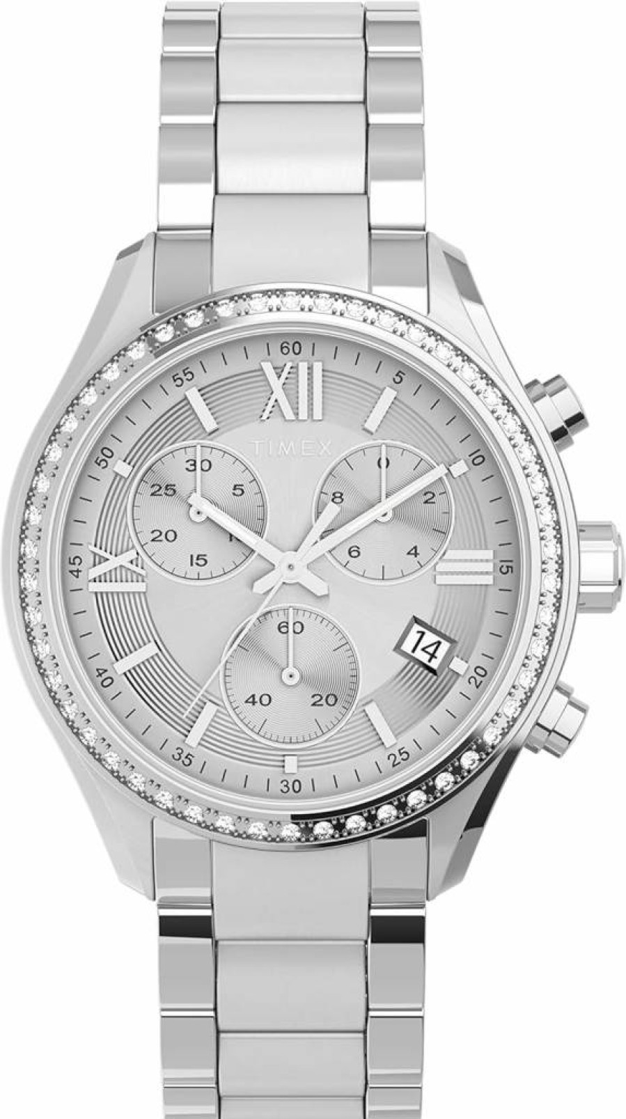 Timex Women's 38mm Chronograph Watch - Classic Stainless Steel Casual Timepiece