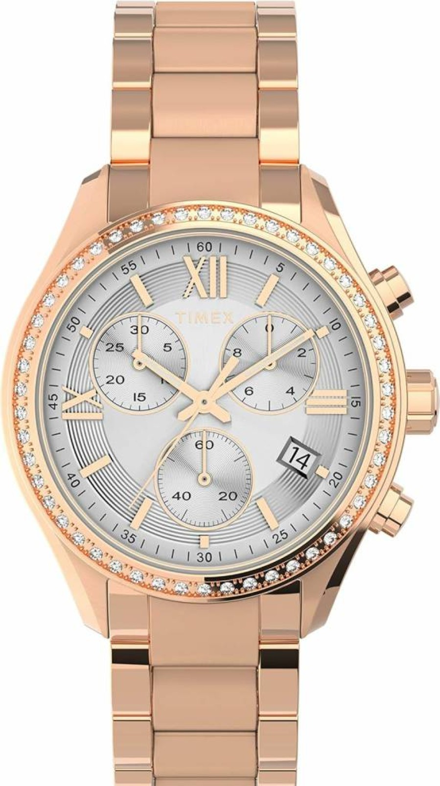 Timex Women's 38mm Chronograph Watch - Classic Stainless Steel Casual Timepiece