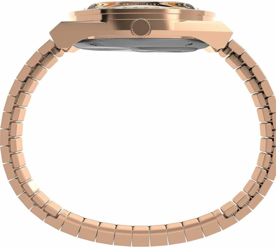 Timex Women's Q 36mm Analog Quartz Watch with Stainless Steel Case and Leather Strap