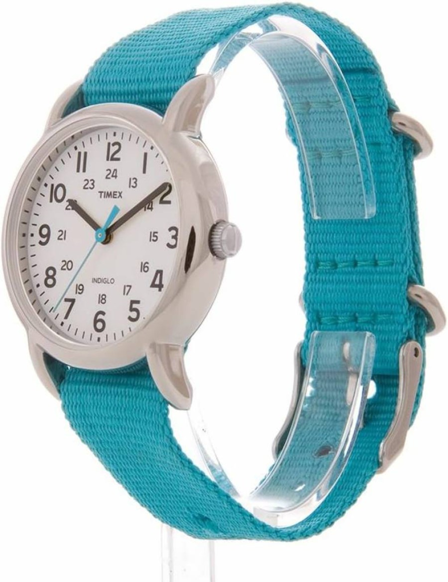 Timex Weekender Women's Blue Nylon Slip-Thru Strap Watch T2N836