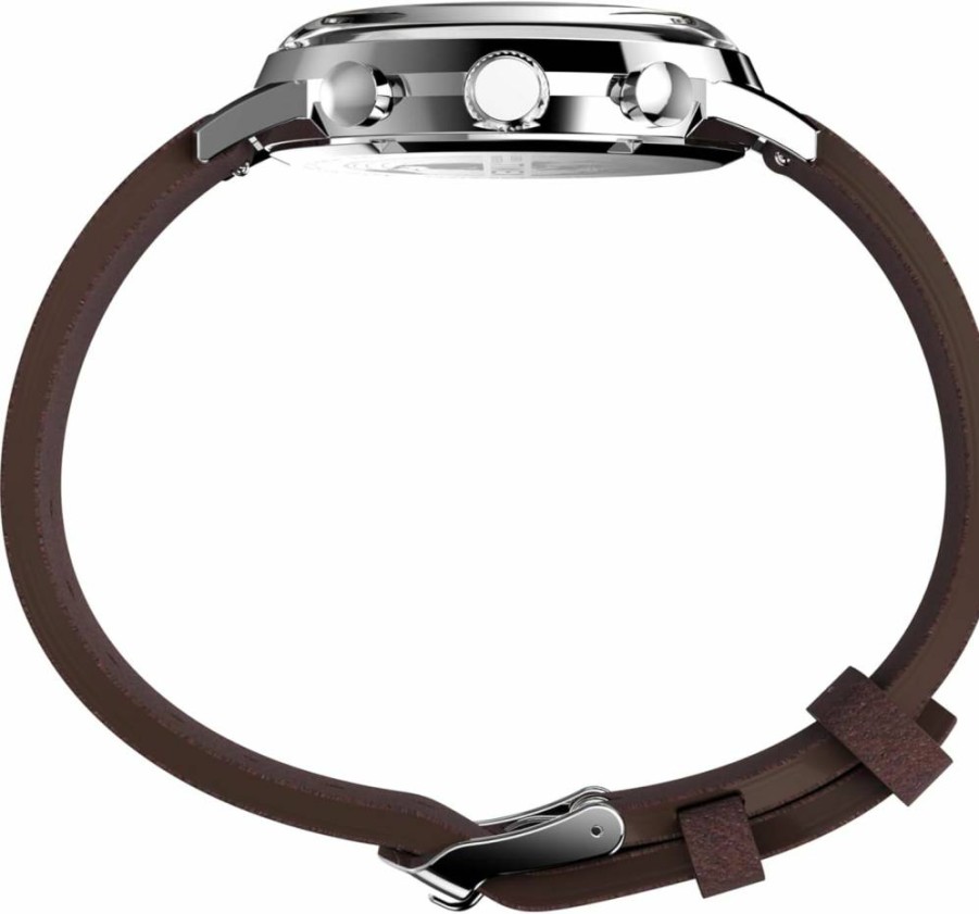 Timex Men's Marlin 40mm Rose Gold-Tone Stainless Steel Watch with Brown Leather Strap
