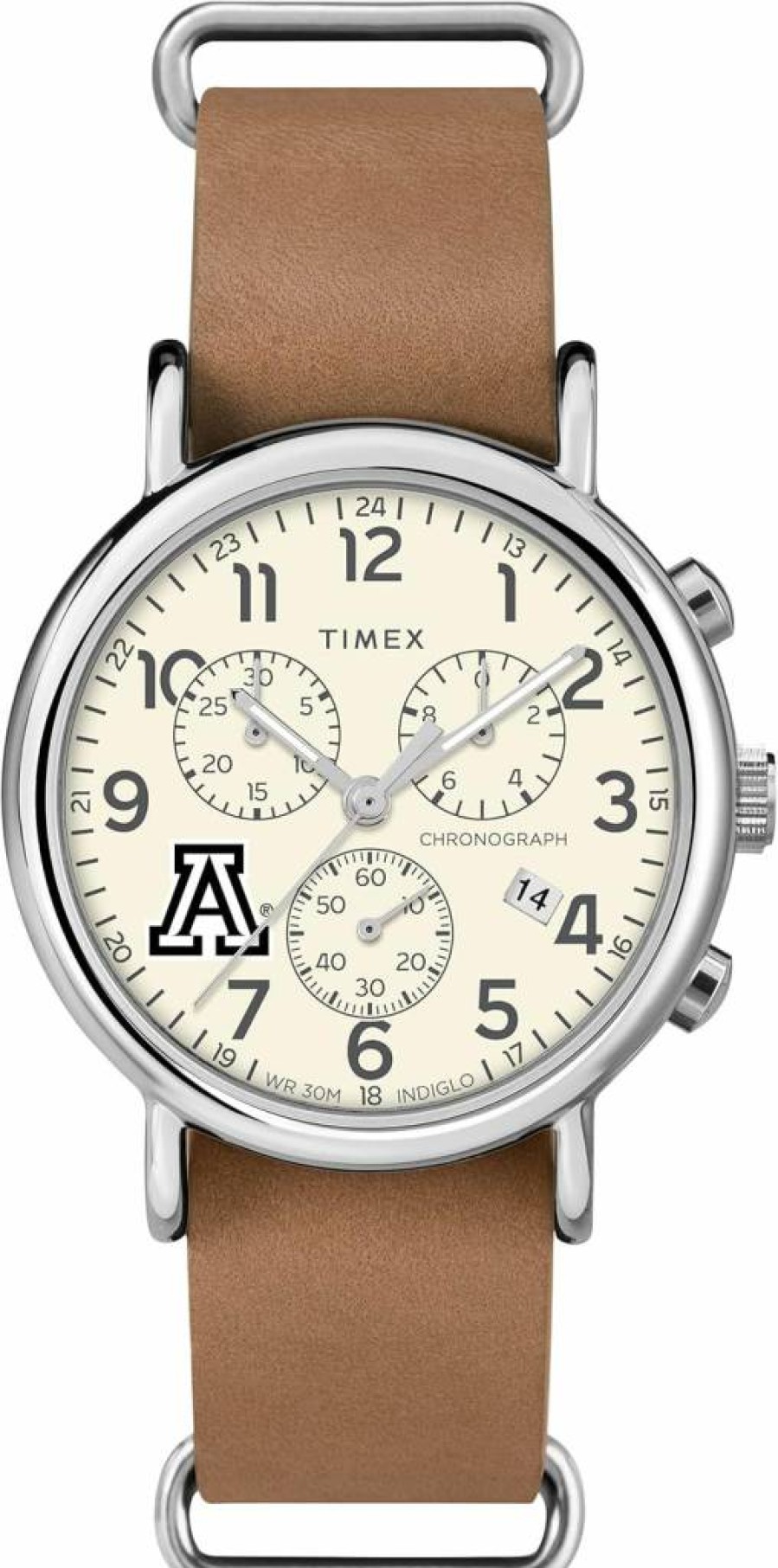 Timex Tribute Men's Collegiate Weekender 40mm Chronograph Quartz Watch with Leather Strap