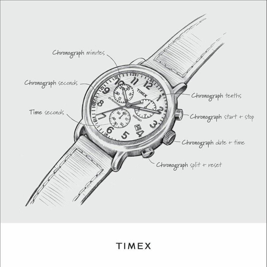 Timex Tribute Men's Collegiate Weekender 40mm Chronograph Quartz Watch with Leather Strap