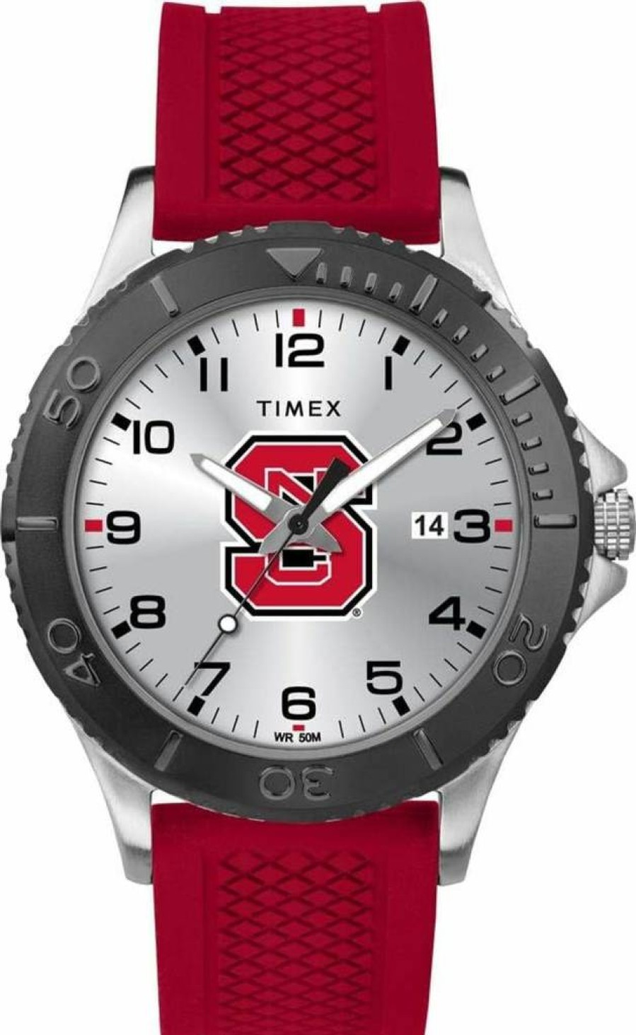 Timex Tribute Men's 42mm Collegiate Watch - NC State Wolfpack Edition with Red Silicone Strap