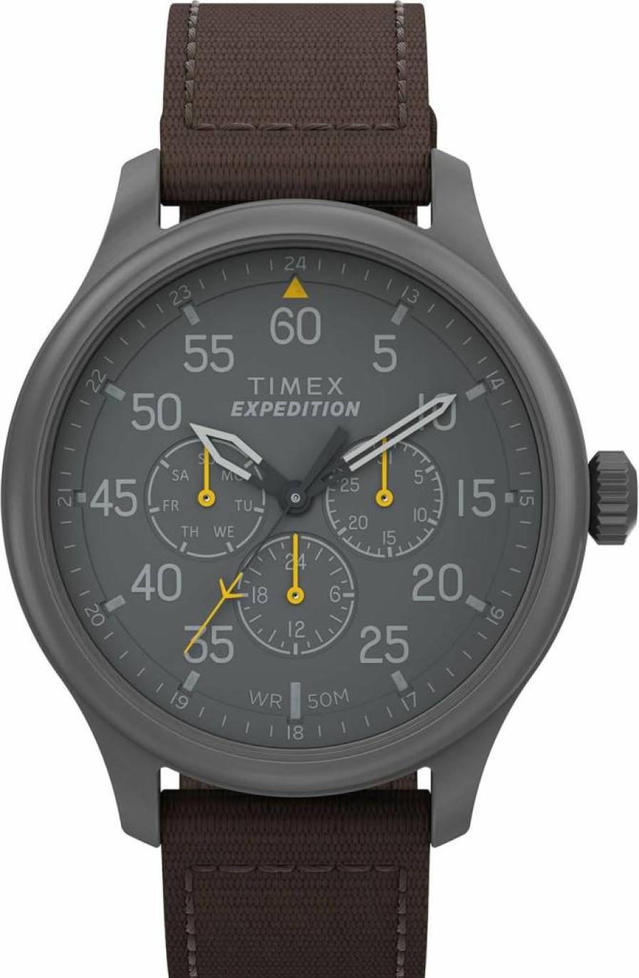 Timex Expedition Field Chronograph 43mm Men's Watch with Indiglo Backlight, 100M Water Resistant, Adjustable Strap for Outdoor & Sports Activities