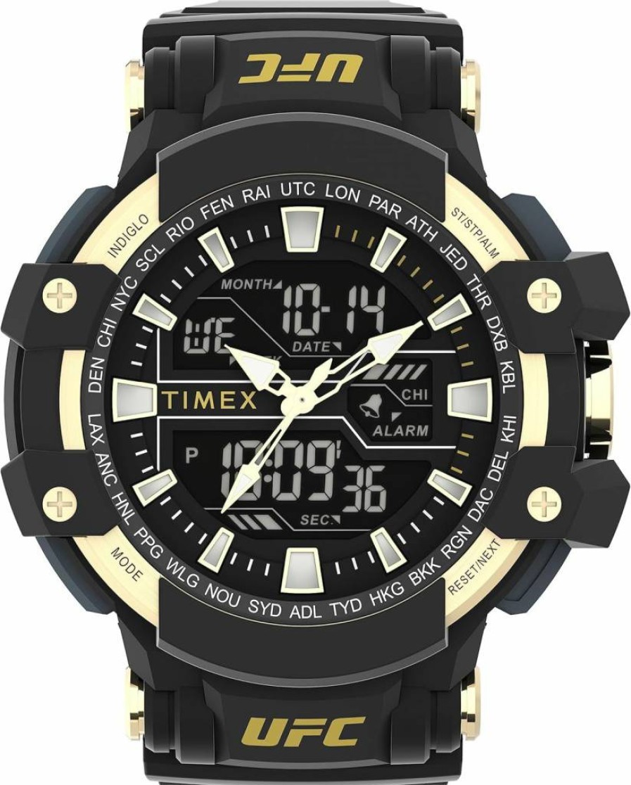 Timex UFC Men's Tactic 53mm Digital Sports Watch - Durable MMA Fighter Style with Alarm, Chronograph, and Indiglo Backlight