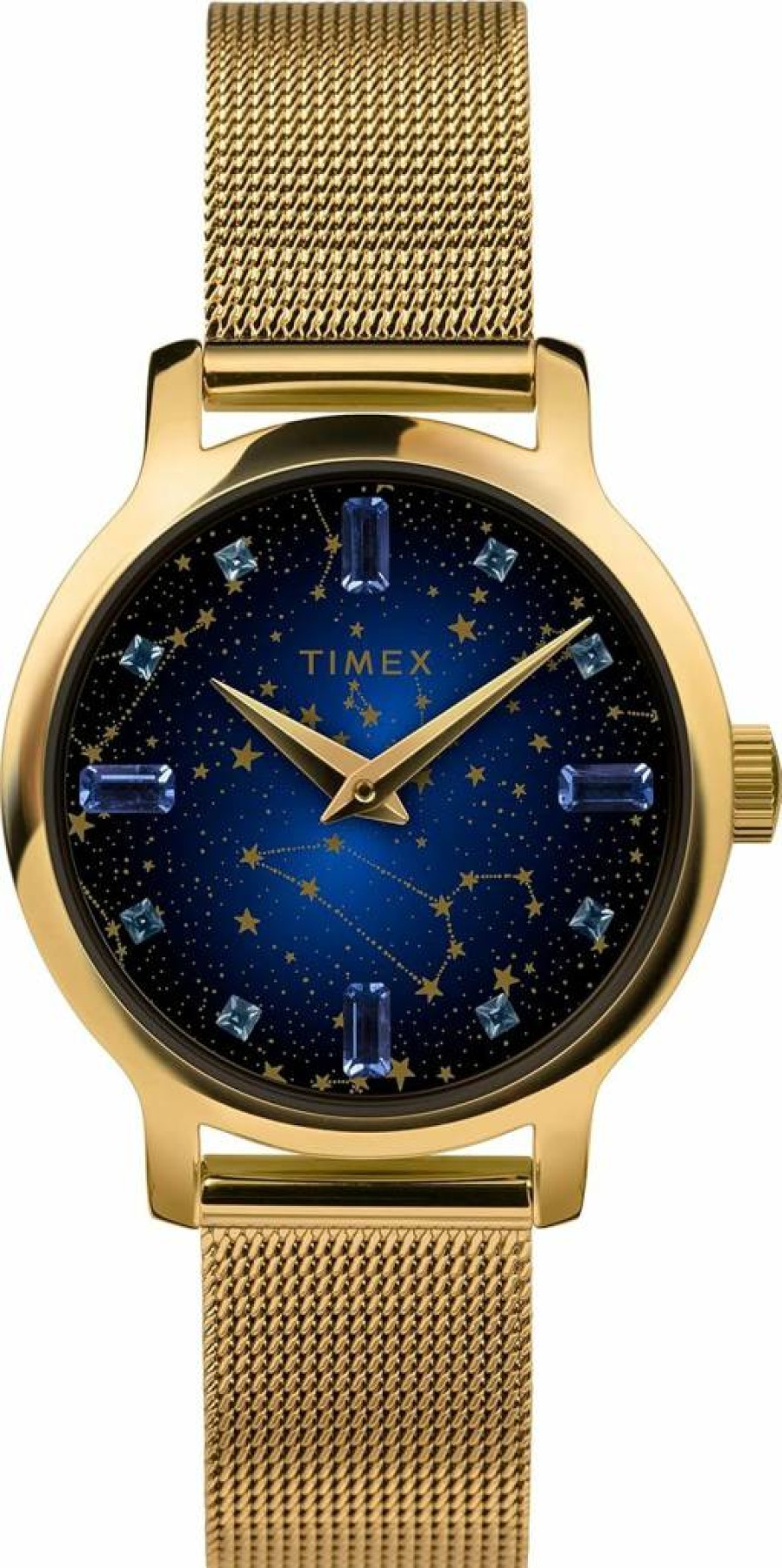 Timex Women's Celestial 31mm Gold-Tone Watch with Blue Dial and Bracelet