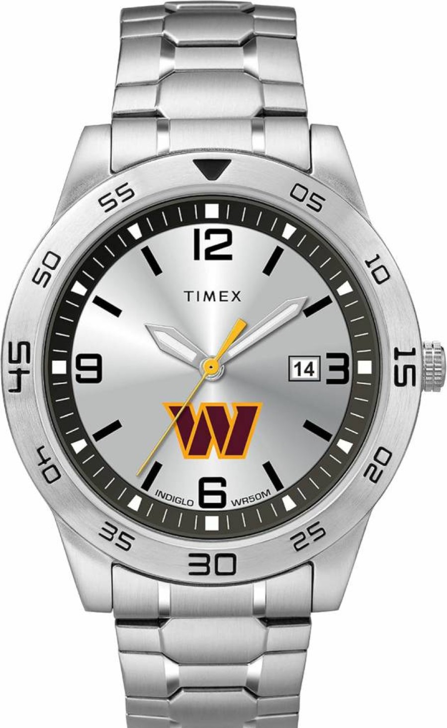 Timex Tribute Men's NFL Washington Commanders 42mm Stainless Steel Expansion Band Watch