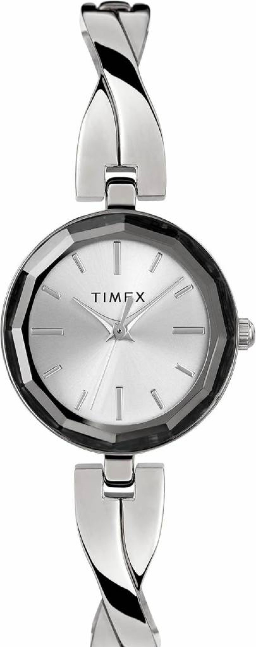 Timex Women's 26mm Crystal Dress Watch - Elegant Faceted Design for Stylish Outfits