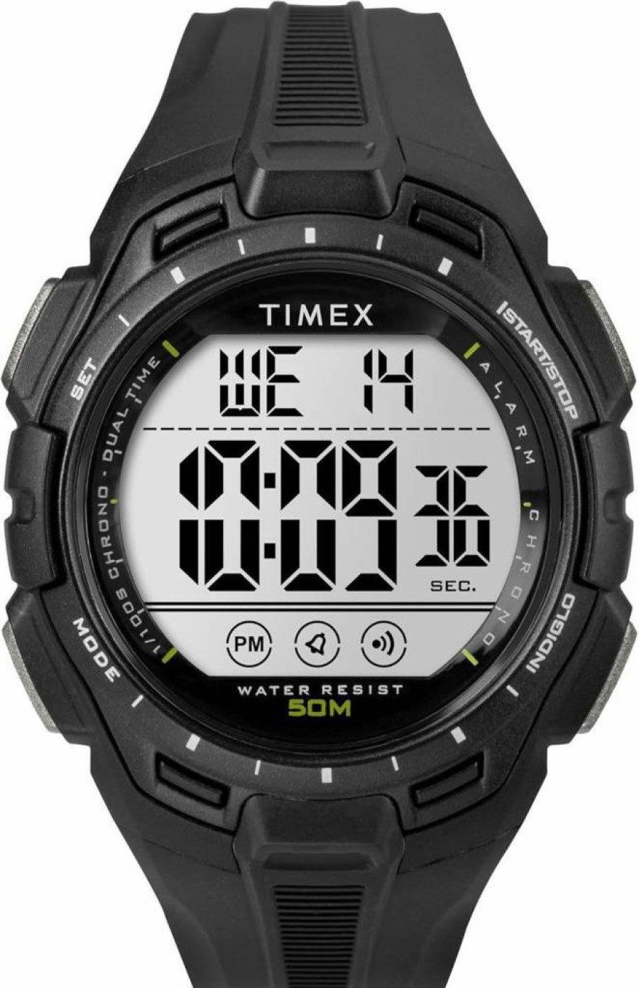 Timex Unisex Digital Watch 43mm - Water-Resistant, LED Display, Alarm & Stopwatch Features