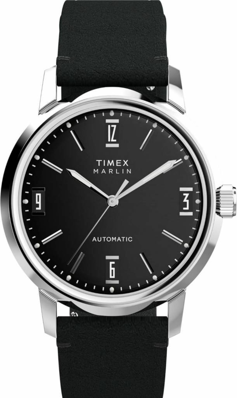 Timex Men's Marlin 40mm Stainless Steel Watch with Leather Strap - Classic Analog Design