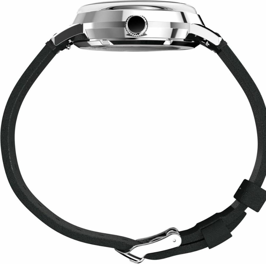 Timex Men's Marlin 40mm Stainless Steel Watch with Leather Strap - Classic Analog Design