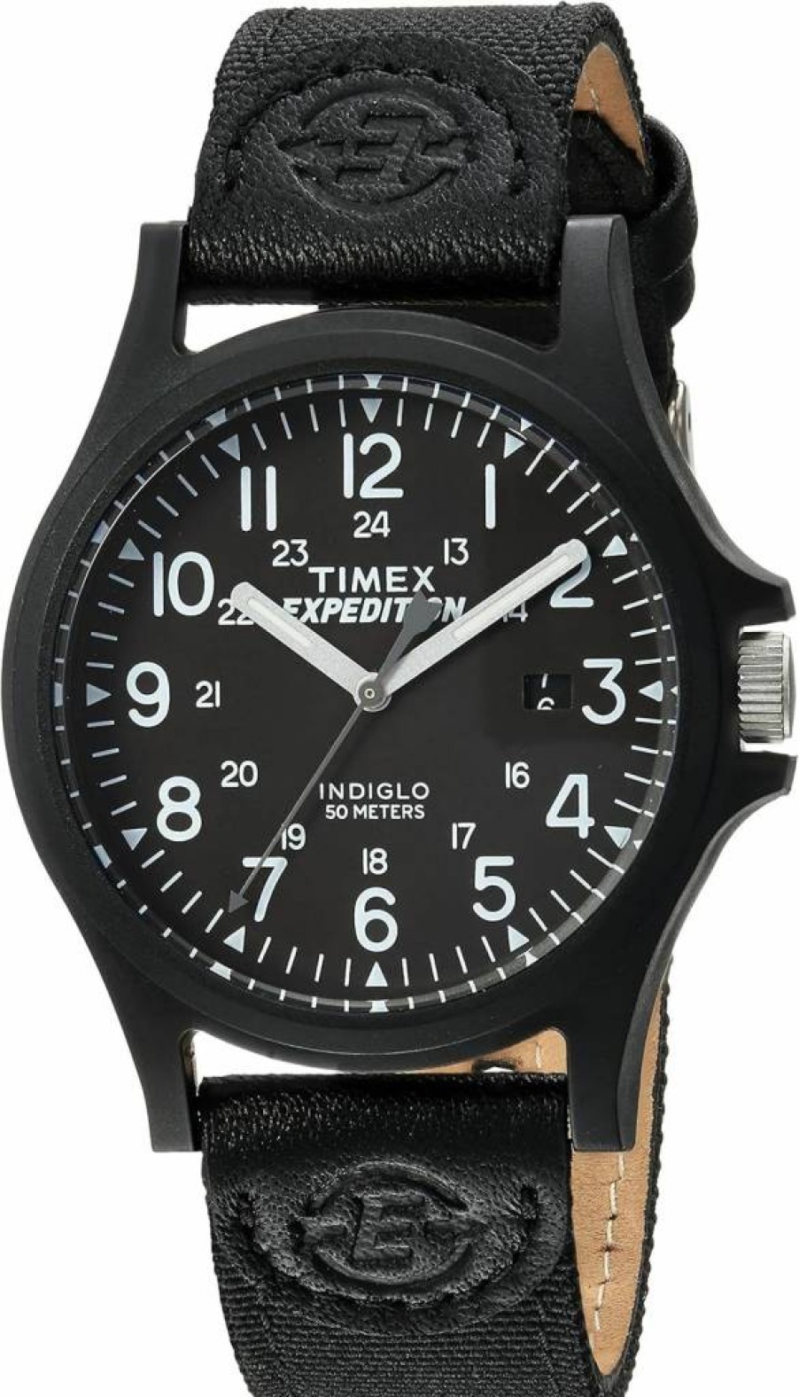 Timex Men's Expedition Acadia TW4B08100 Analog Watch with Black Leather-Nylon Strap