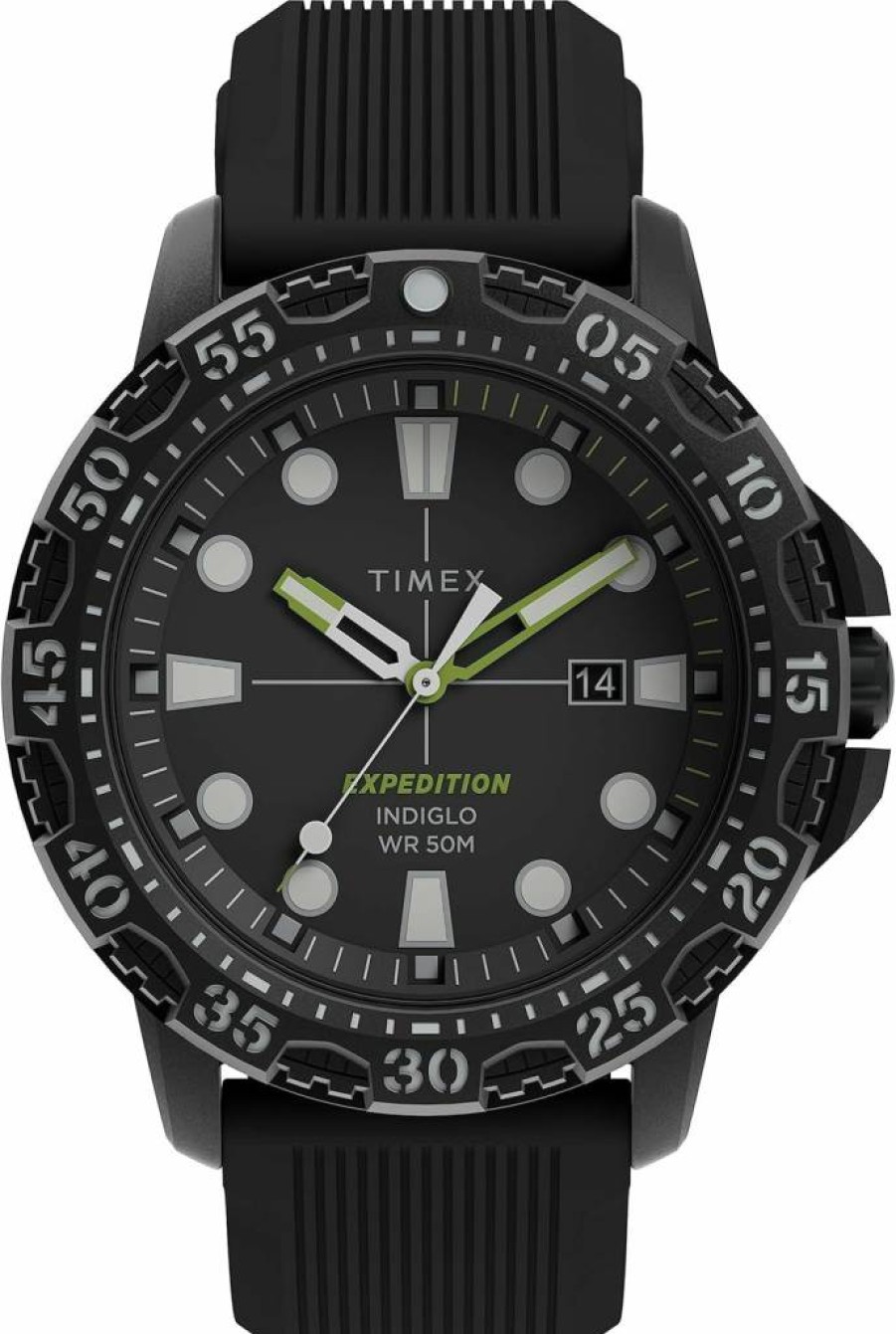 Timex Men's Expedition Gallatin 45mm Stainless Steel Watch with Indiglo Light
