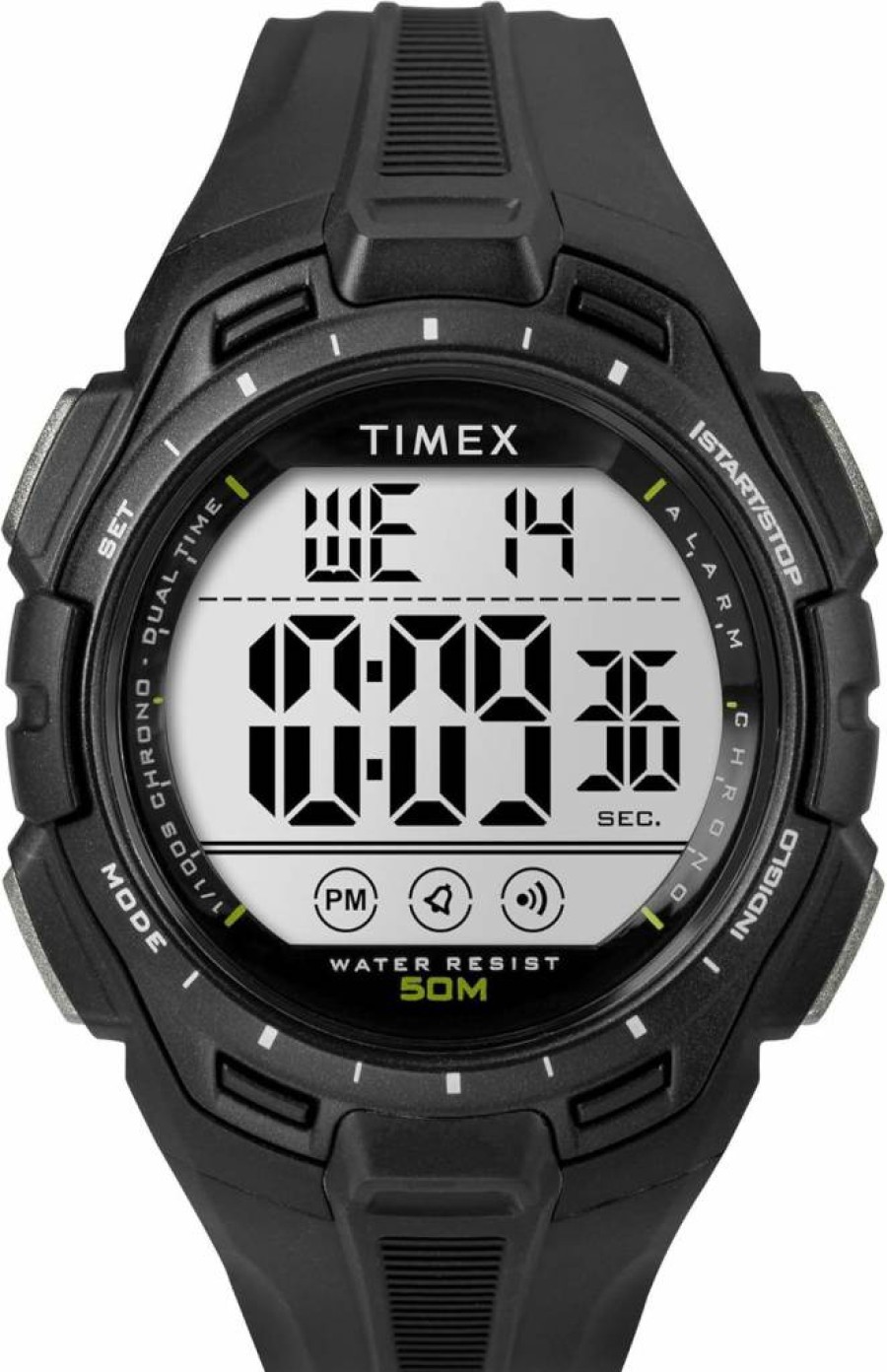 Timex Unisex Digital Watch 43mm - Water-Resistant Casual Wristwatch with Alarm & Stopwatch
