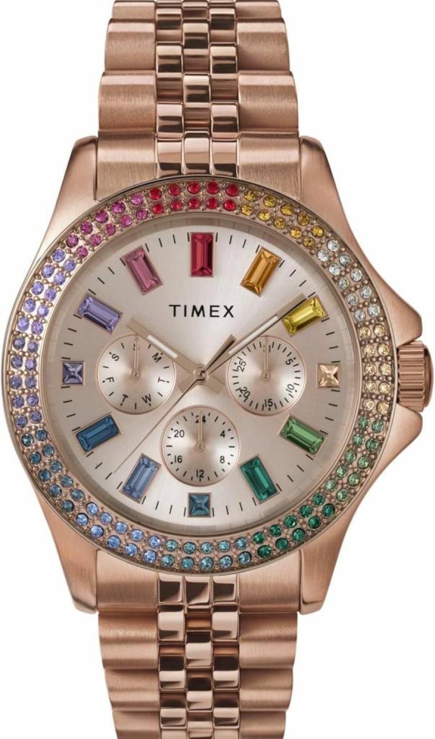 Timex Kaia 40mm Women's Watch with Baguette Crystal Markers, Modern Analog Design, 50M Water Resistant