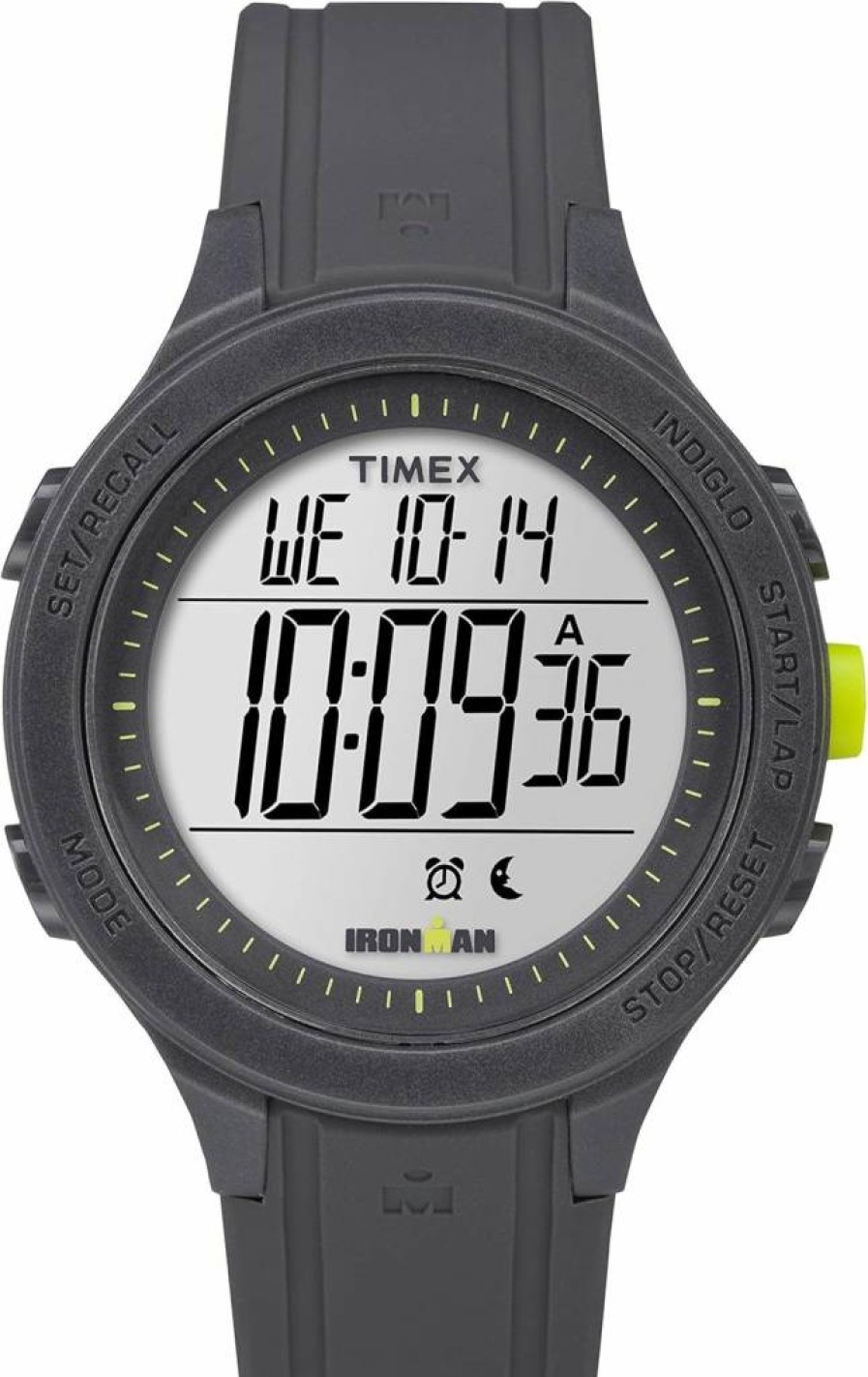Timex Men's Ironman Essential 30 Black and Lime Silicone Strap Digital Sport Watch - TW5M14500