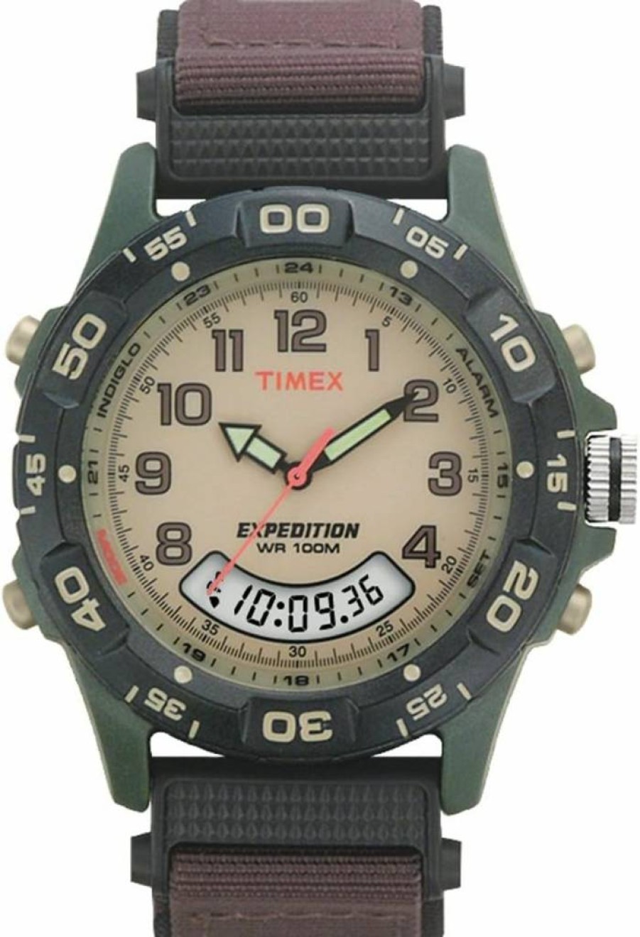 Amazon Expedition Camper Men's 39mm Analog Quartz Watch with Nylon Strap, Date Display, and Water Resistance