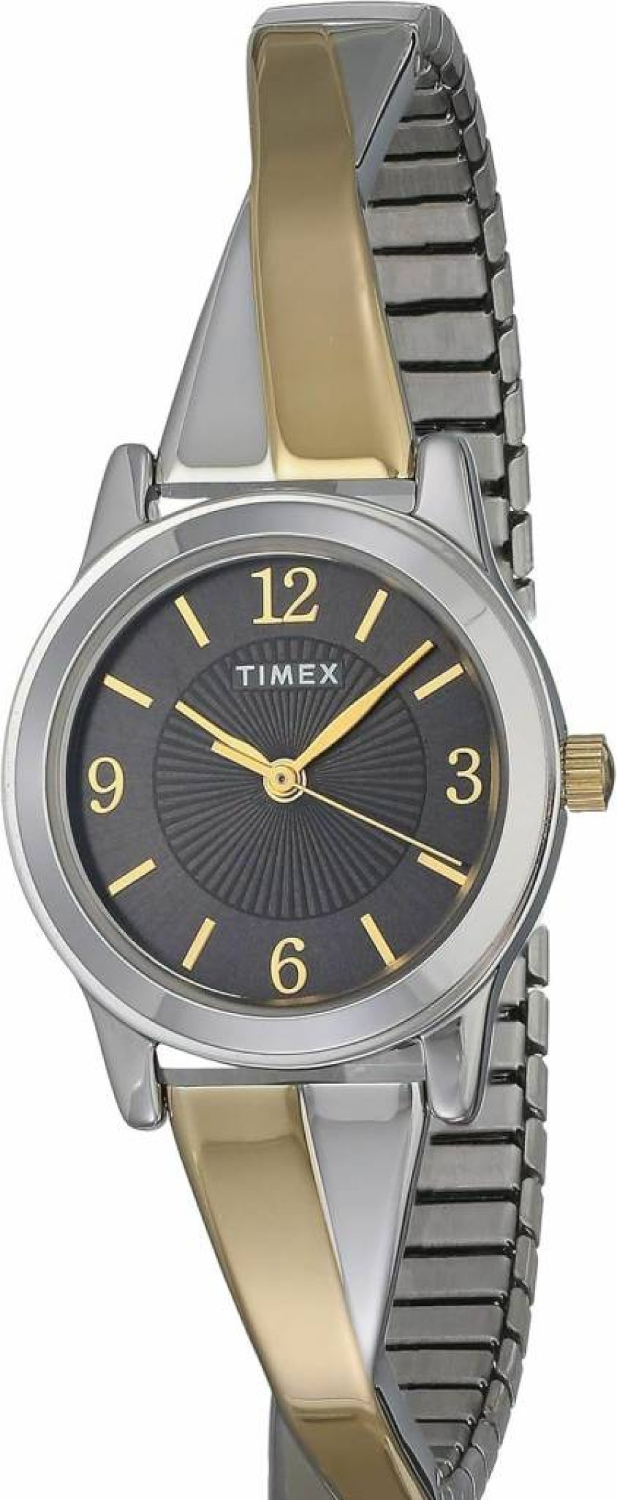 Timex Women's Crisscross Stretch Bangle Watch - 25mm Stainless Steel Fashion Timepiece