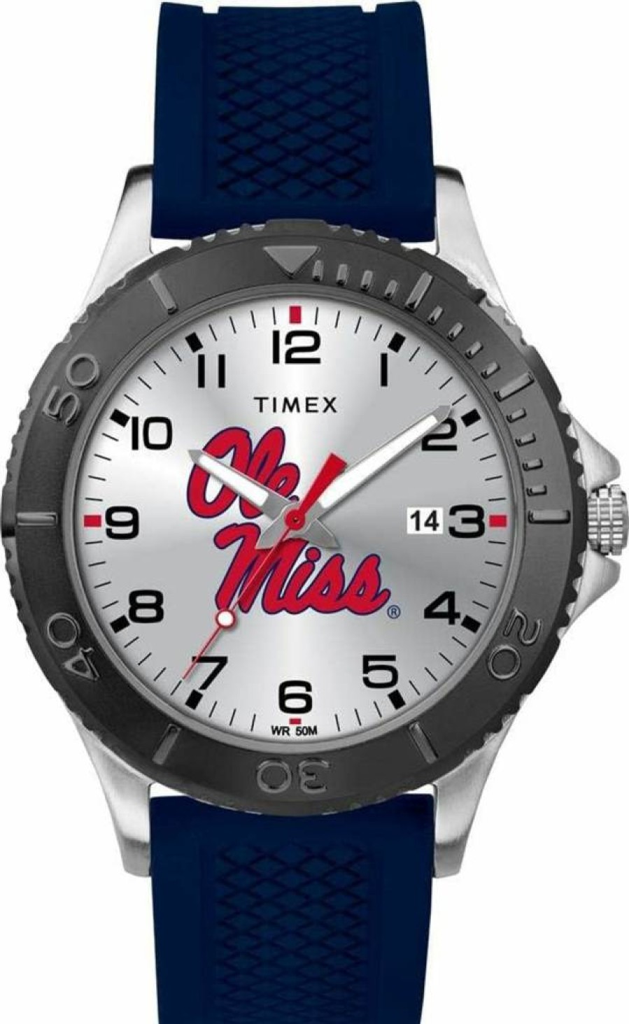 Timex Tribute Men's 42mm Collegiate Gamer Watch - Ole Miss Rebels Edition with Navy Blue Silicone Strap
