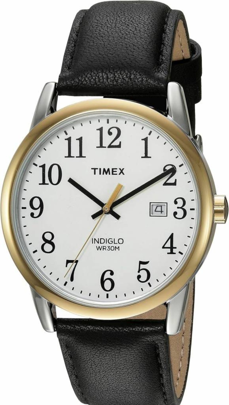 Timex Men's Easy Reader Date Leather Strap Watch - Classic Analog Wristwatch with Date Window