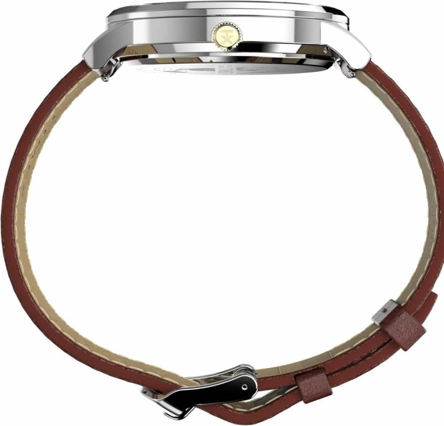Timex Men's Waterbury Classic Chronograph 40mm Stainless Steel Watch with Leather Strap – Quartz Dress Watch for Men