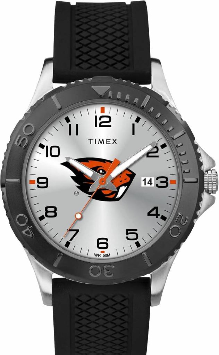Timex Tribute Men's 42mm Collegiate Watch - Oregon State Beavers Edition with Black Silicone Strap