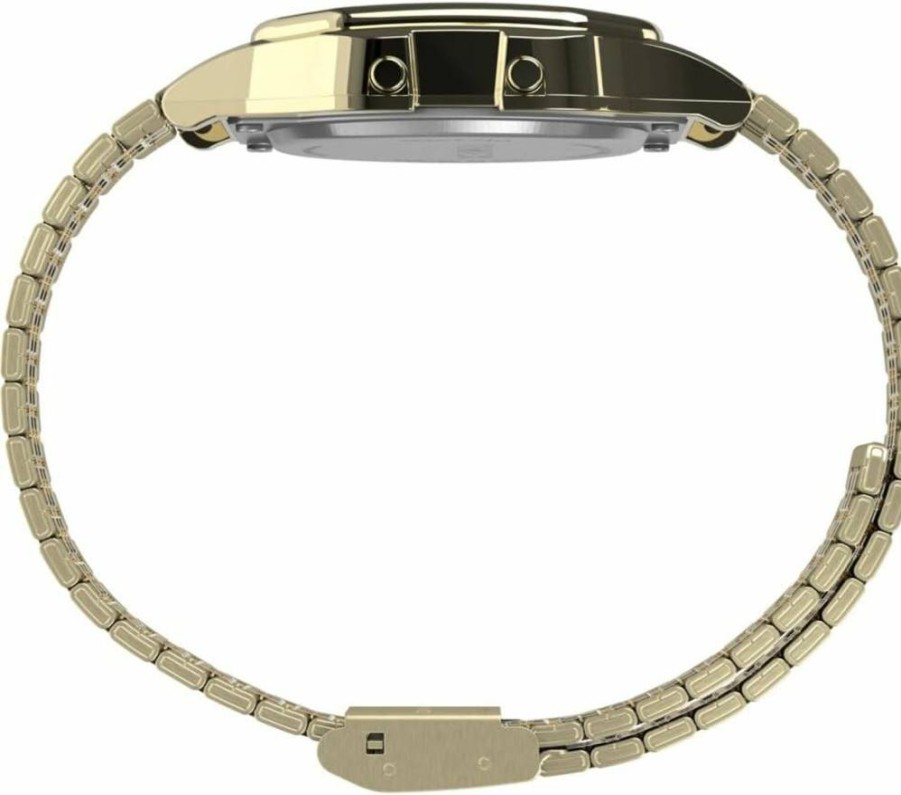 Timex T80 34mm Stainless Steel Casual Watch for Men and Women - Retro Digital Display, Water-Resistant, Durable Bracelet