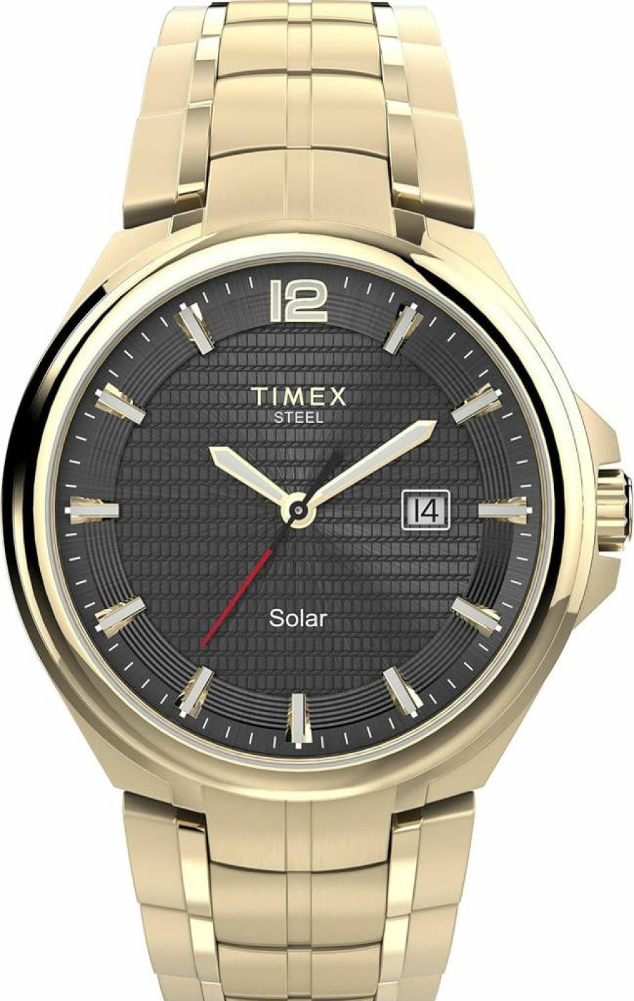 Timex Men's 44mm Solar-Powered Premium Dress Watch – Stainless Steel, Water-Resistant