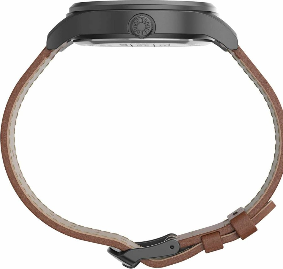Timex Men's Expedition Scout 40mm Solar-Powered Watch with Leather Strap