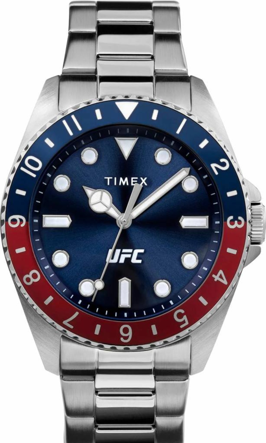 Timex UFC Men's 42mm Debut Stainless Steel Watch with Leather Strap