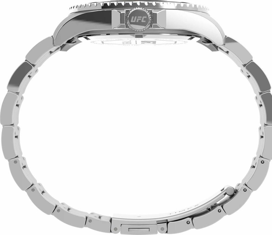 Timex UFC Men's 42mm Debut Stainless Steel Watch with Leather Strap