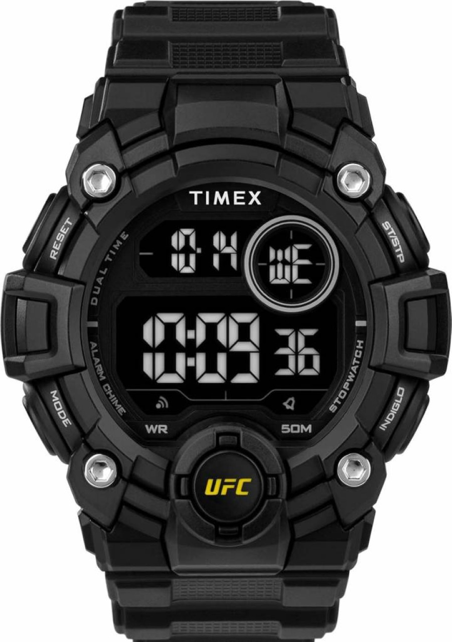 Timex UFC Men's Rematch 50mm Stainless Steel Sports Watch with Leather Strap