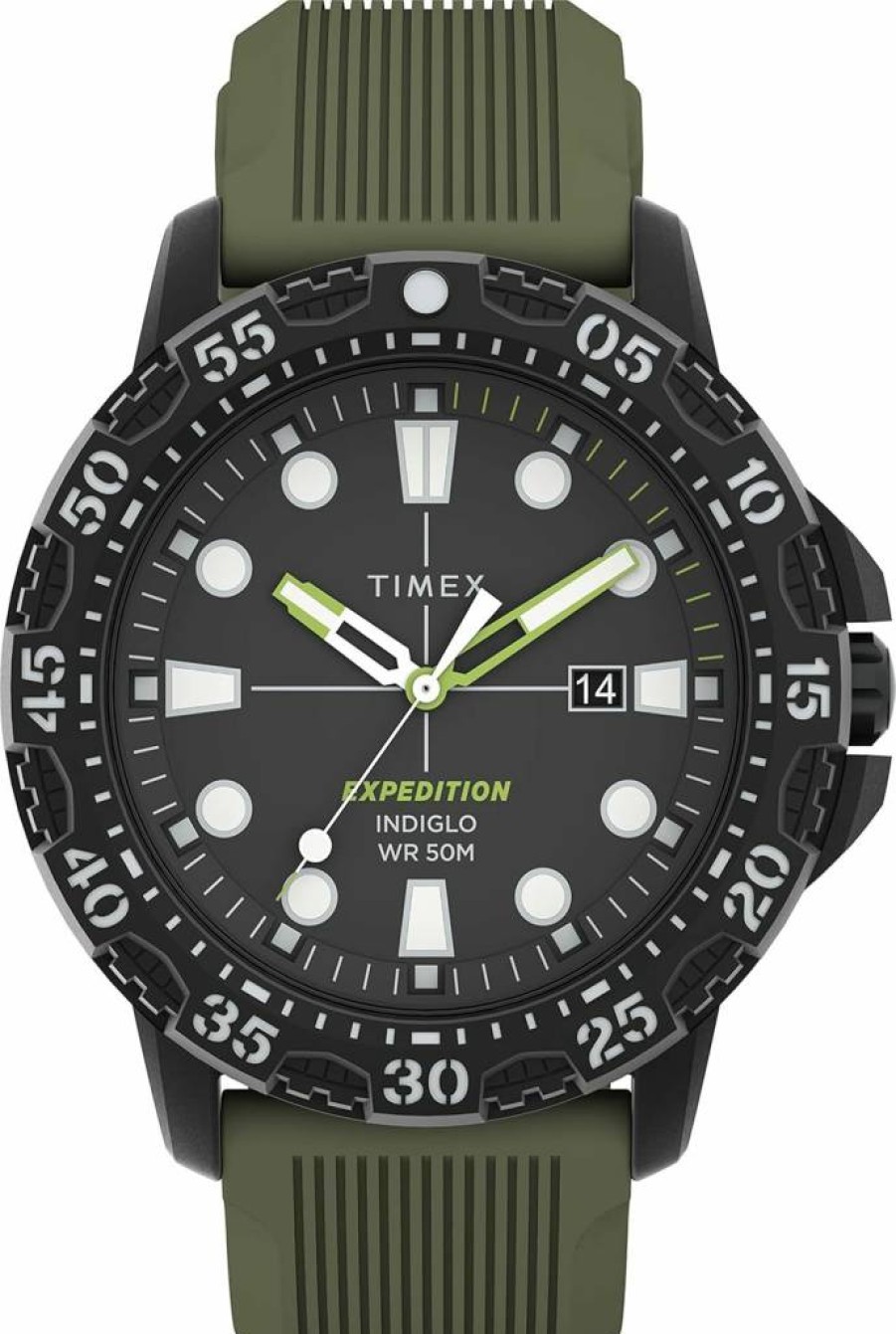 Timex Men's Expedition Gallatin 44mm Stainless Steel Watch with Indiglo Night Light