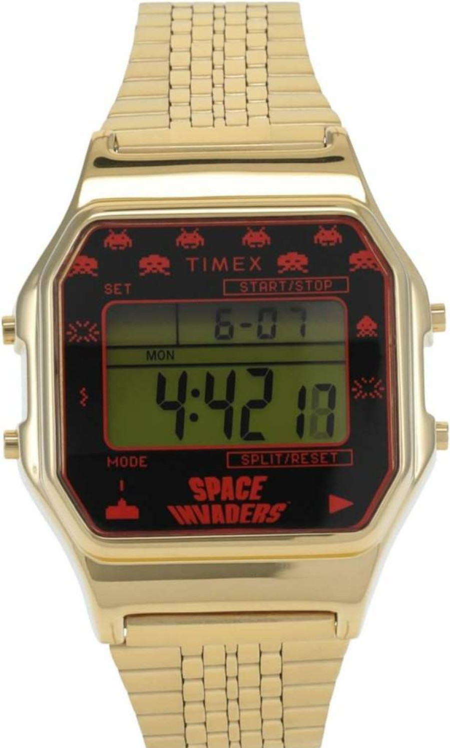 Timex T80 Space Invaders 34mm Retro Digital Watch - Limited Edition Gaming Collectible