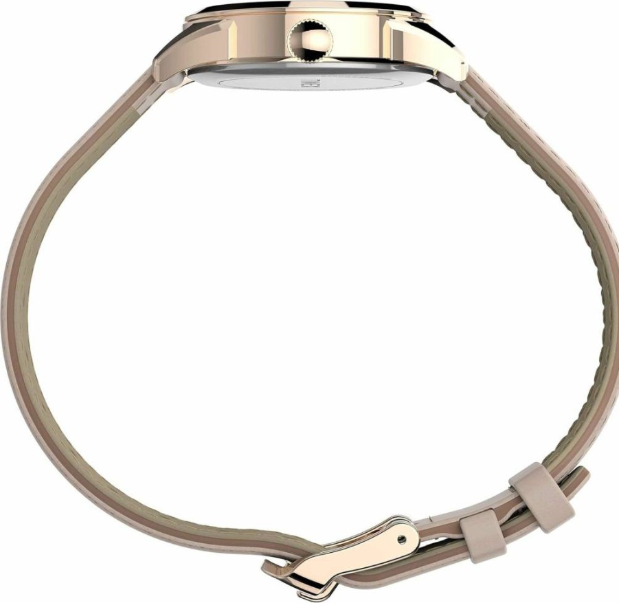 Timex Women's TW2T66500 Briarwood 28mm Rose Gold Leather Strap Watch Pink Dial