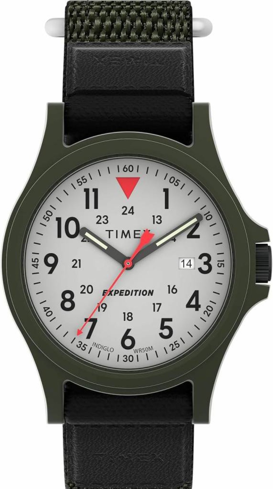Timex Men's Expedition Acadia 40mm Green Case Black Fastwrap Cream Dial Watch