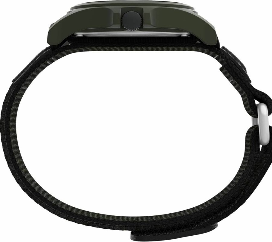 Timex Men's Expedition Acadia 40mm Green Case Black Fastwrap Cream Dial Watch