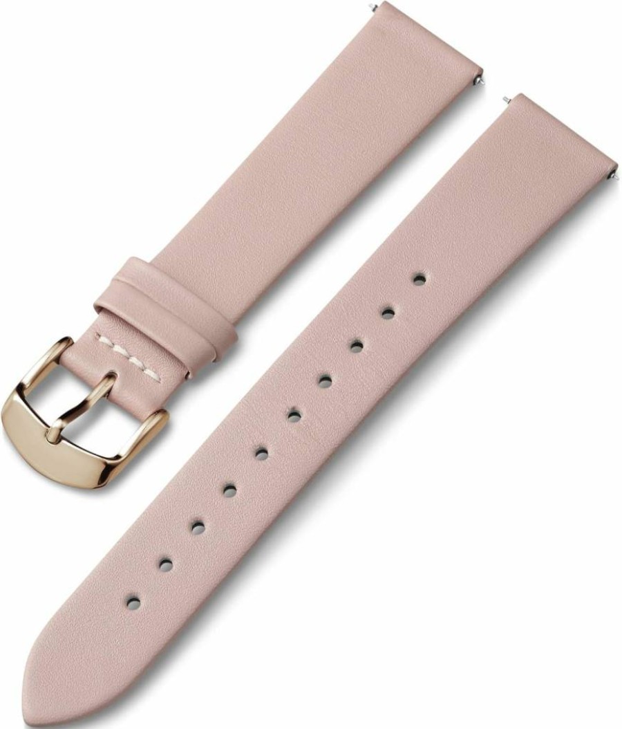 Timex 18mm Pink Genuine Leather Watch Strap with Gold-Tone Buckle for Women & Men