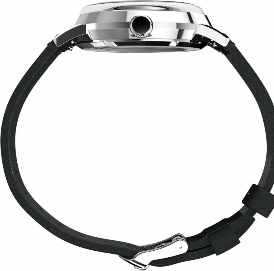 Timex Men's Marlin 40mm Stainless Steel Casual Watch with Leather Strap