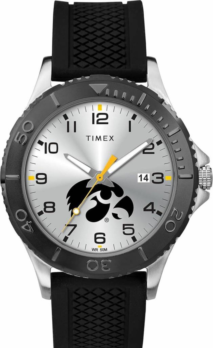 Timex Tribute Men's 42mm Iowa Hawkeyes Black Silicone Strap Watch