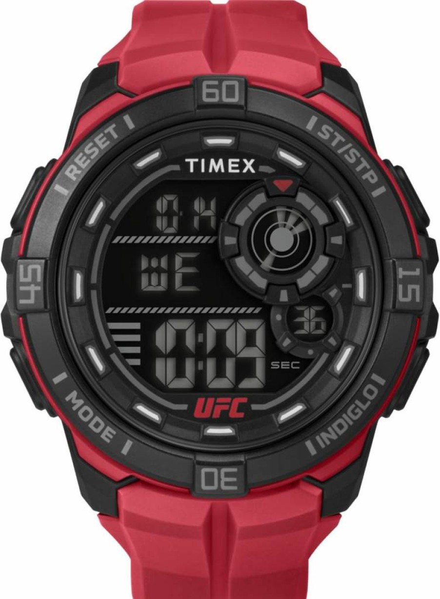 Timex Men's UFC Rush 52mm Digital Watch - Black Case, Black Strap, Sport Watch for Men
