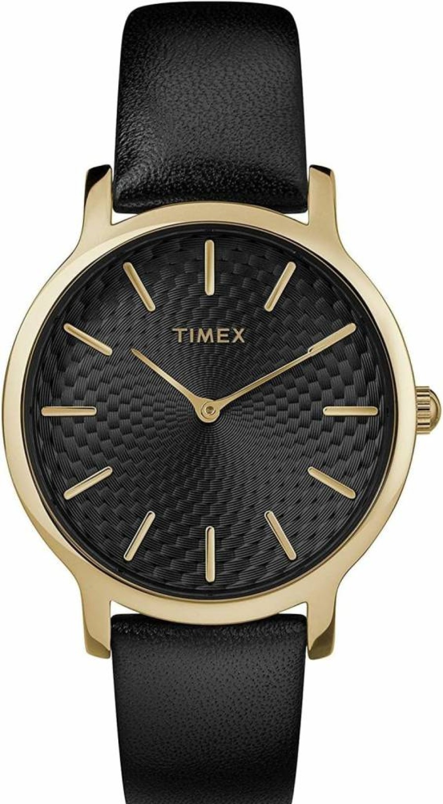Timex Women's Metropolitan 34mm Stainless Steel Dress Watch with Leather Strap - Classic Analog Design for Everyday Elegance