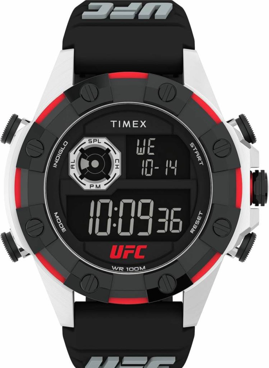 Timex UFC Mens 49mm Kick Stainless Steel Sports Watch - Durable Digital Display for Fight Fans