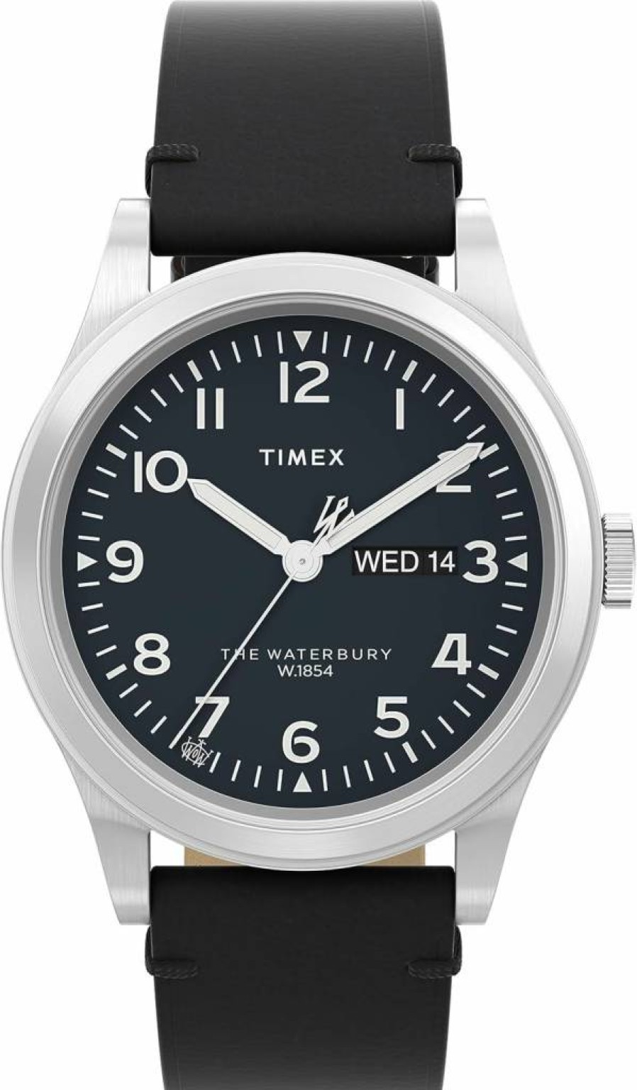 Timex Waterbury 39mm Men's Analog Watch - Stainless Steel Case, Day/Date Display, 100M Water Resistant, Durable Design