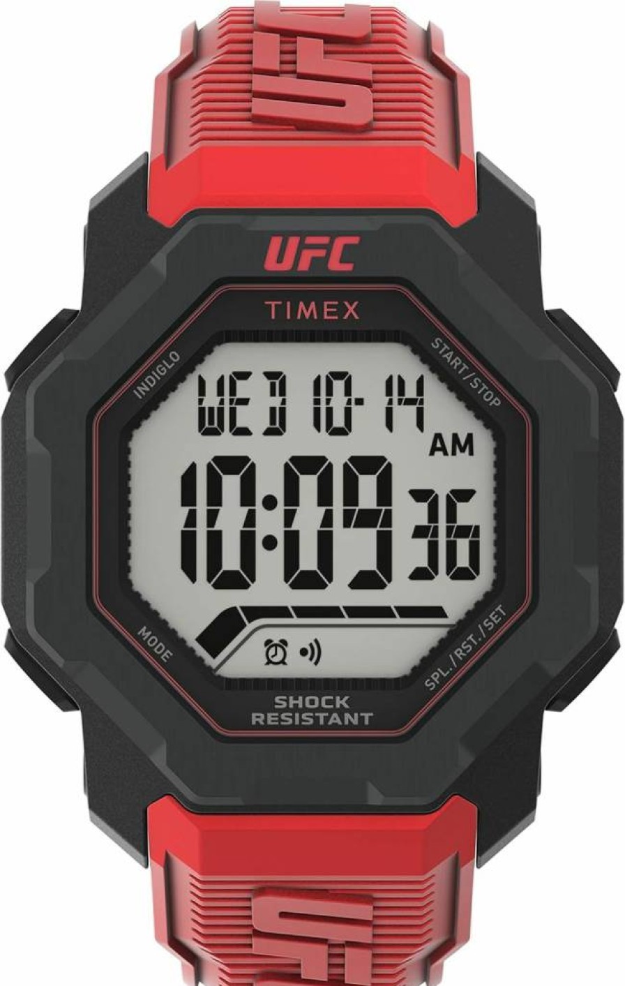 Timex UFC Men's Knockout 48mm Stainless Steel Sports Watch with Silicone Strap