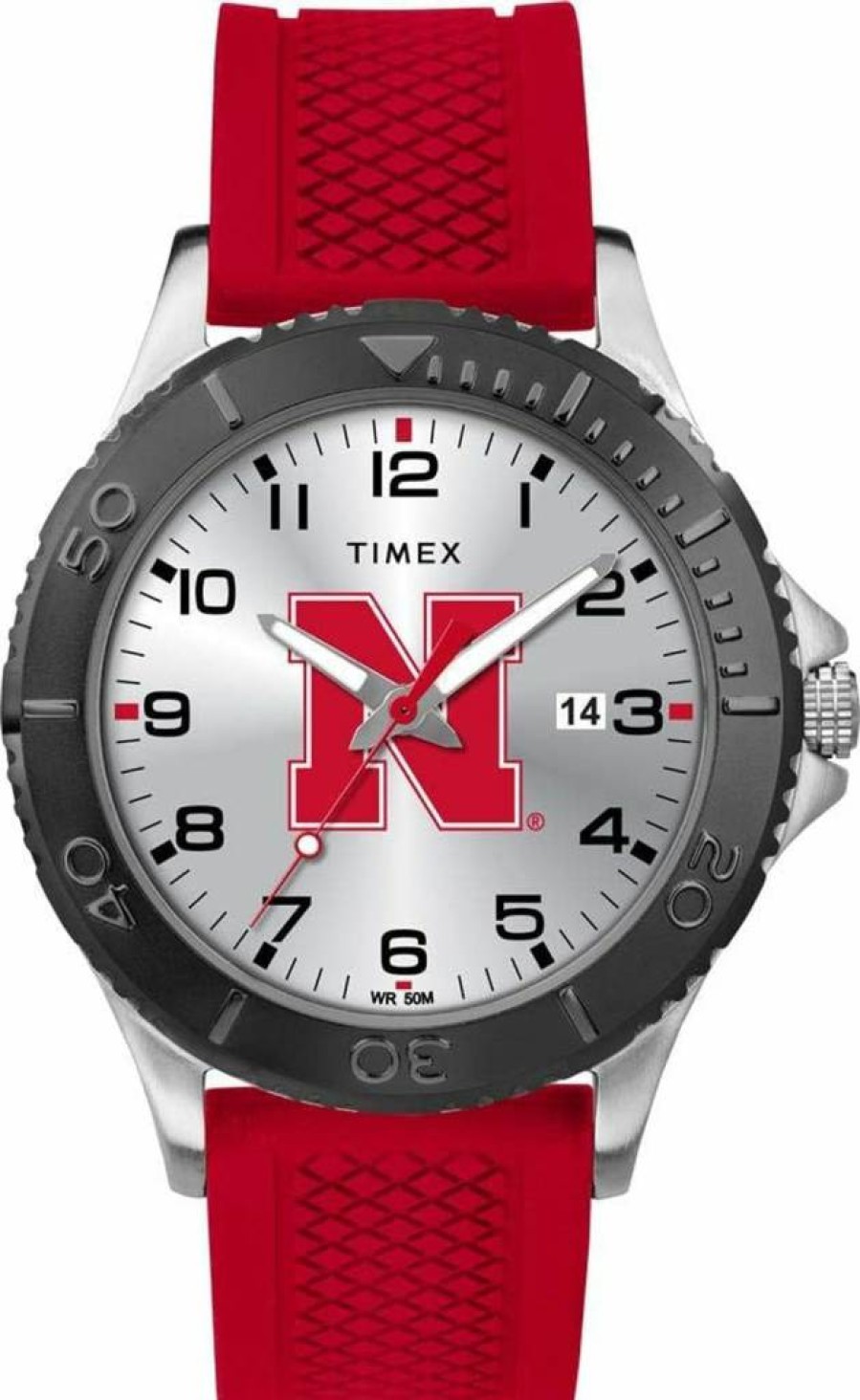 Timex Tribute Men's 42mm Nebraska Cornhuskers Watch with Red Silicone Strap - Collegiate Gamer Edition
