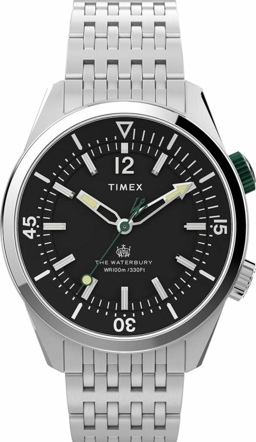 Timex Men's Waterbury Diver 40mm Stainless Steel Watch with Date Function and Water Resistance